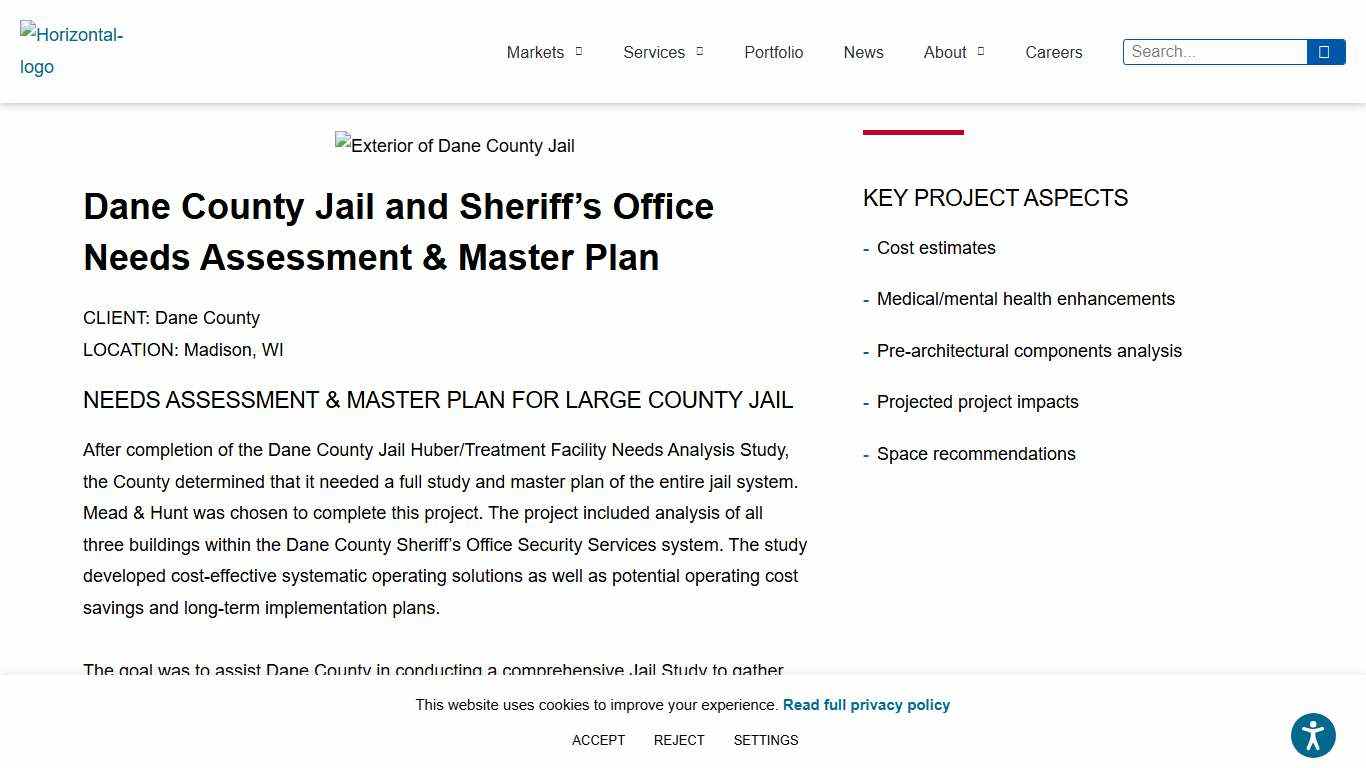 Dane County Jail and Sheriff’s Office Needs Assessment & Master Plan < Mead & Hunt